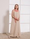 Cream maxi dress with red embroidery, S/M