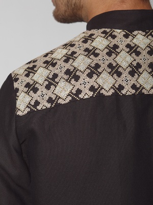 Male shirt with cross embroidery