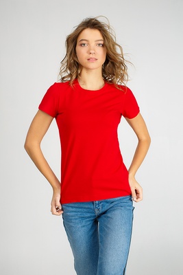 Фирменная красная женская футболка, S