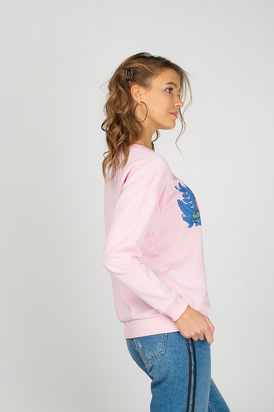 Pink sweatshirt with piggy print