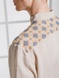 Men's linen shirt with embroidery, S/M