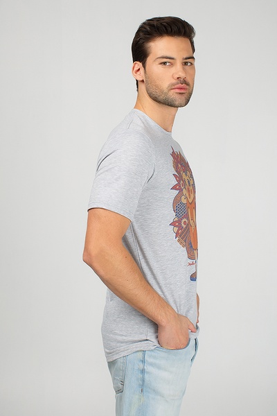 Сіра чоловіча футболка з їжачком, S
