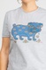 Сіра жіноча футболка з мопсом, S