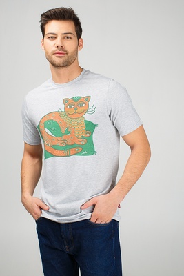 Сіра футболка чоловіча з "Кото-Китом", S