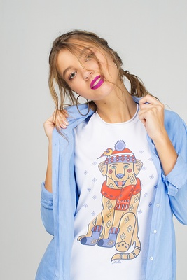 Women’s T-Shirt "New Year’s Wonderdog", S