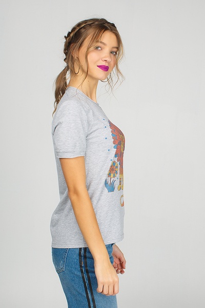 Women’s Grey T-shirt with Lion, S