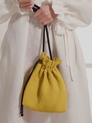 Yellow linen bag
