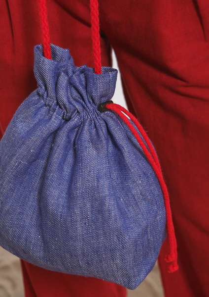 Blue linen bag