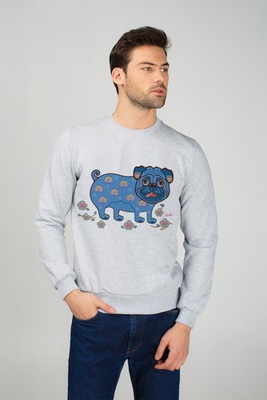 Men's sweatshirt "Apricot Pug"