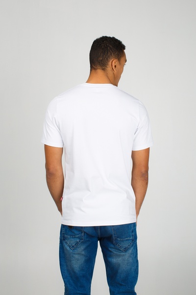 Біла чоловіча футболка "Небесні лелеки", S