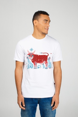 White men’s t-shirt "The cow", S