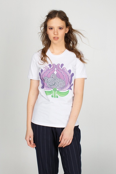 Women's T-shirt with a mouse, S