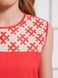 Красное платье с кремовой вышивкой, S/M