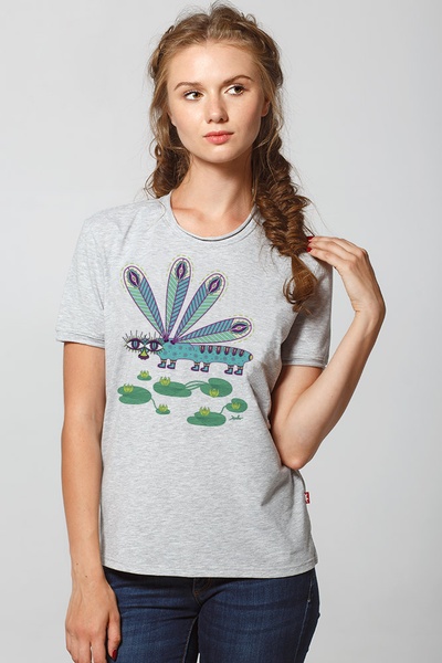 Women’s T-Shirt "The Violet Dragonfly", White, S