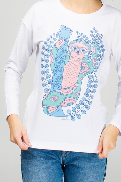 White women long sleeve with sloth