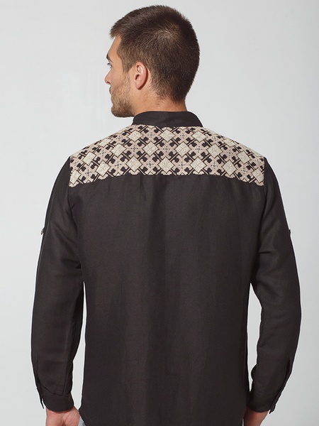 Male shirt with cross embroidery
