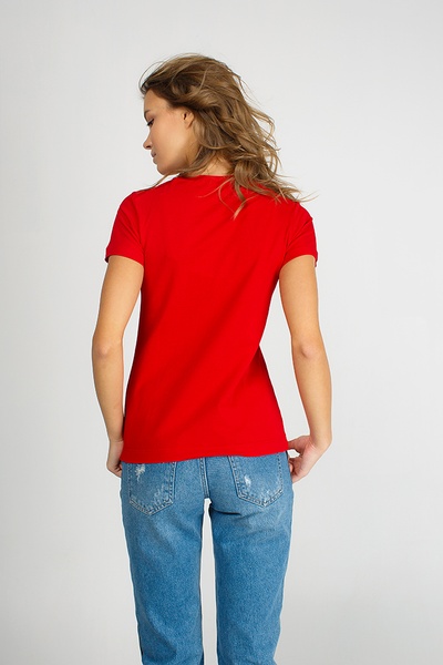 Фірмова червона жіноча футболка, S