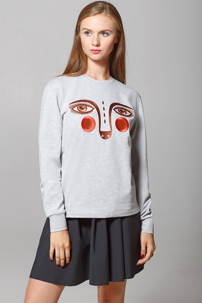 Women's Sweatshirt "Dyvooo-Eyes. Baroque Ermine", XL