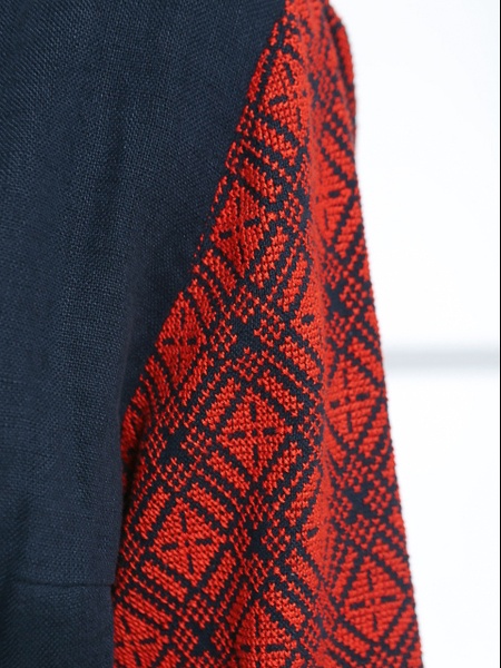 Вark blue dress (hand embroidered sleeves), S/M