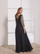 Maxi dark blue dress (hand embroidered sleeves)