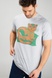 Grey men’s t-shirt with Cat-Whale, S