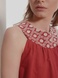 Бордовое платье с кремовой вышивкой, S/M