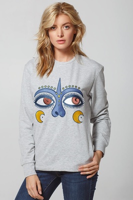 Women's Sweatshirt "Dyvooo-Eyes. Enchanted love", L