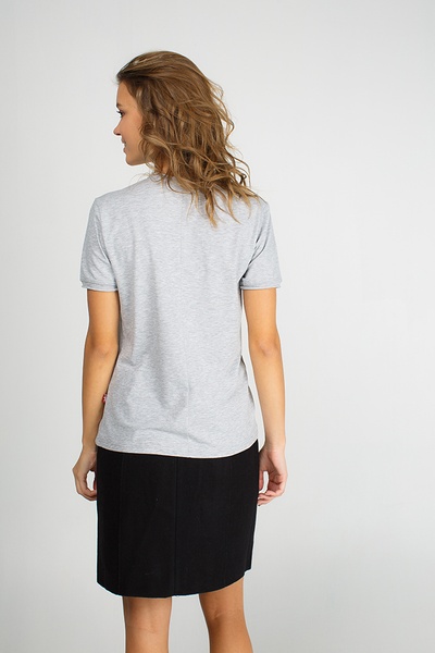 Сіра жіноча футболка з карпатським зубром, S