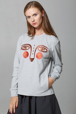 Women's Sweatshirt "Dyvooo-Eyes. Baroque Ermine", L