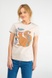 Beige T-shirt for women with a squirrel, S
