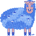 Curly blue sheep