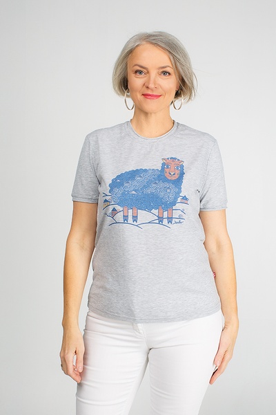 Сіра жіноча футболка з баранцем, L
