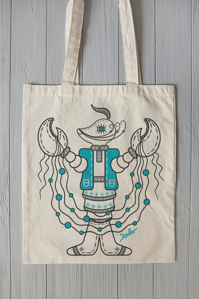 Eco bag "Horoscope crawfish - a brave cossack"