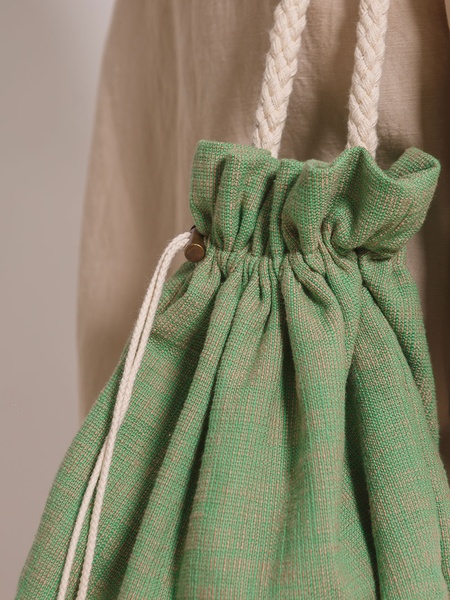 Green linen bag