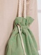 Green linen bag