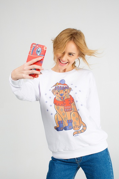 The women’s sweatshirt "Christmas Labrador", S