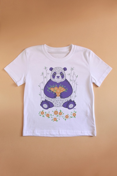 T-shirt "Panda with mandarins", 104
