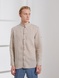 Linen men's shirt with gray embroidery, L/XL
