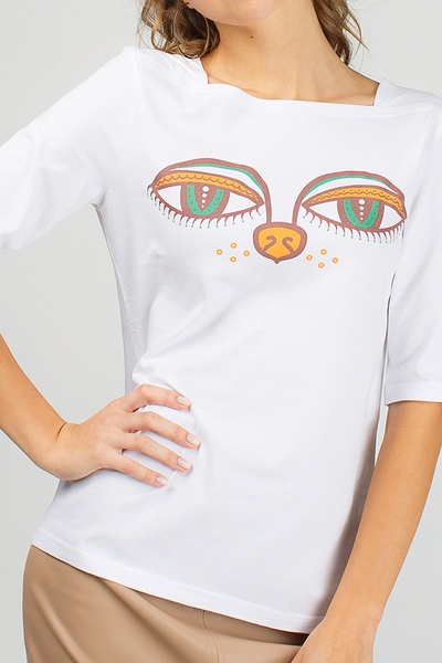 Women's T-shirt "Dyvooo-Eyes. The Emerald Cat-Whale", S