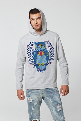 Men's hoodie "The Owl Taleteller", L