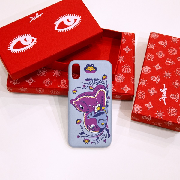 The phone case "The baby deer with mom", Silicon