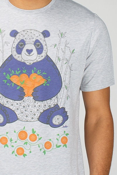 Men's grey t-shirt with panda