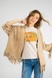 Beige t-shirt for women with a foxy, S