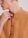 Рудо-коричнева сорочка з вишивкою каштанів, S/M